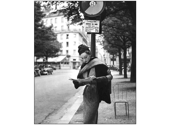 Sophie Litvak at the bus stop