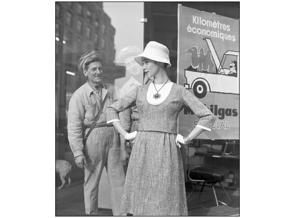 Anna Karina at the gas station