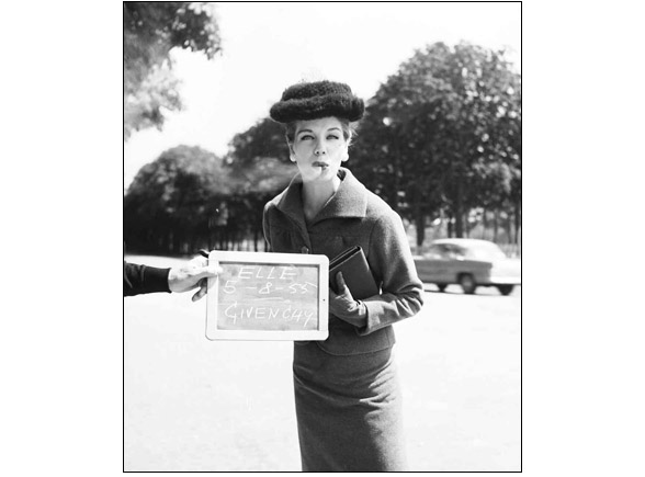 Smoking lady with chalkboard